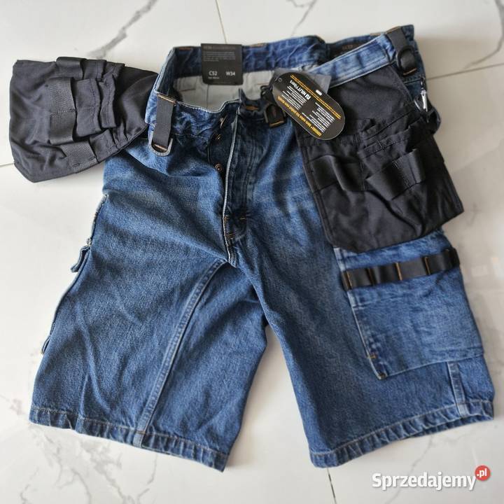 Krótkie spodenki robocze jeans rozmiar C56 niebieski łódzkie