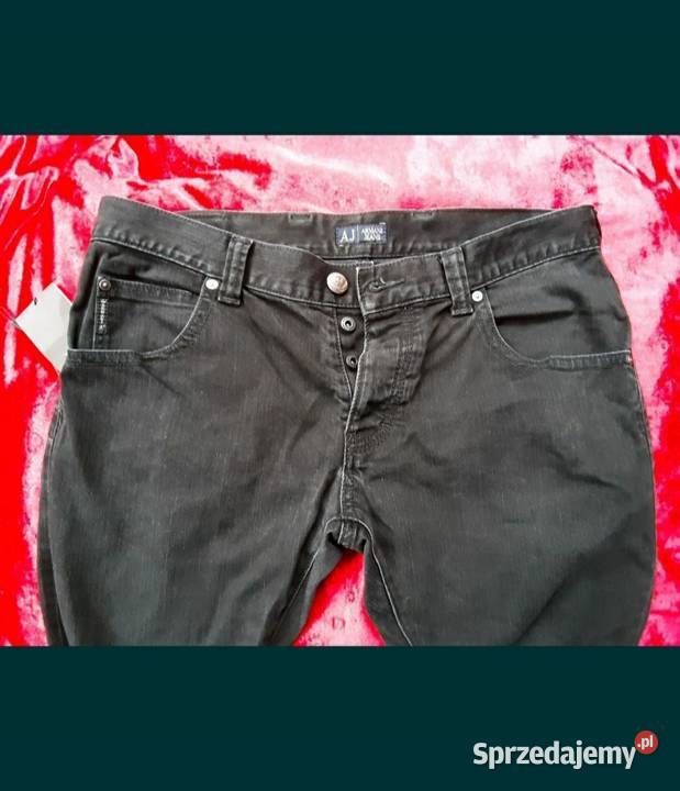 Armani jeans piękne spodnie jeansy czarne mazowieckie Podkowa Leśna