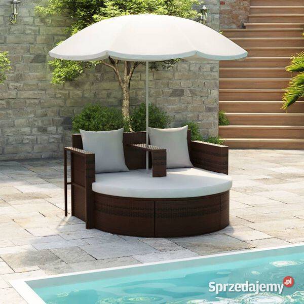 vidaXL Łóżko ogrodowe z parasolem Warszawa