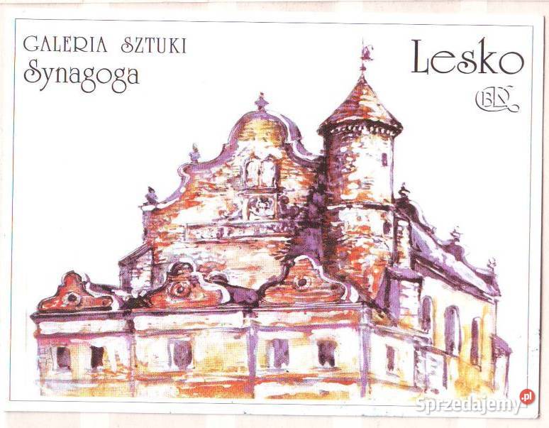Kartka Lesko Synagoga Antyki, Sztuka, Kolekcje śląskie Gliwice