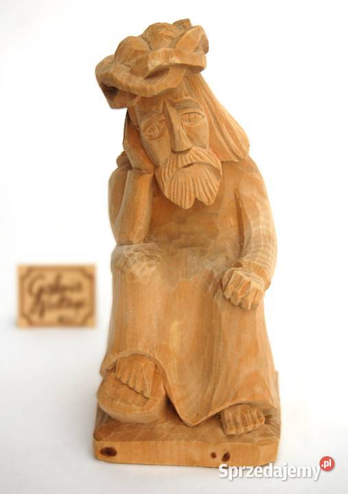 Jezus Chrystus frasobliwy rzeźba drewniana Lublin