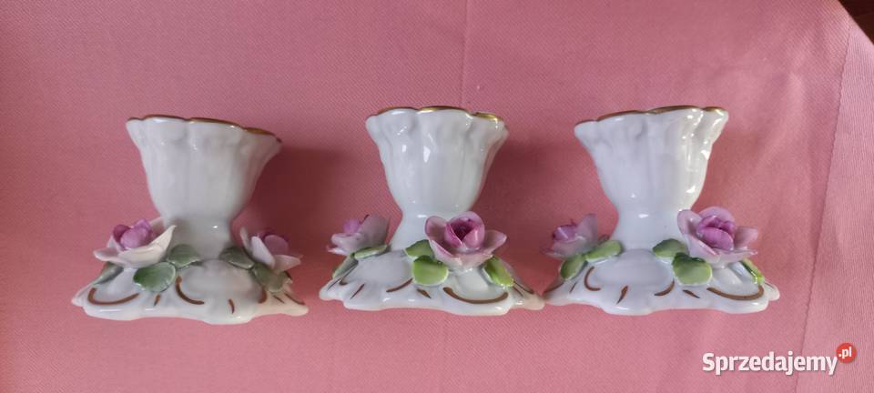 Świecznik 3 porcelana drezdeńska nowe Gryfino sprzedam