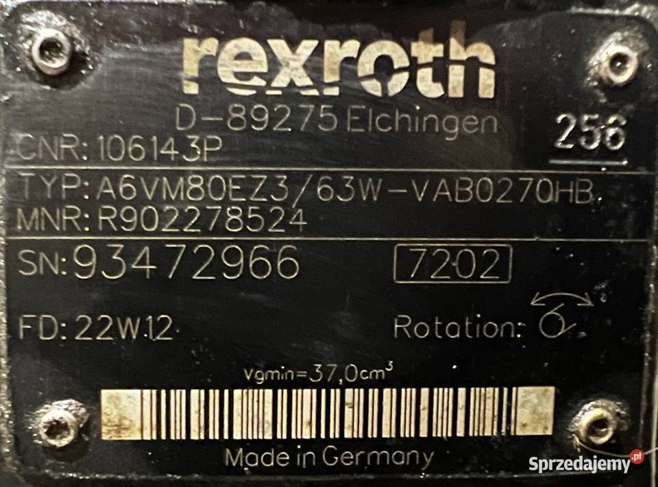 Rexroth A6VM80EZ3 63W VAB0270HB R902278524 Poznań