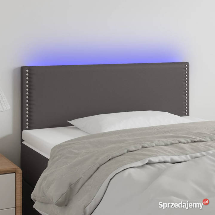 Zagłówek do łóżka z LED szary 90x5x7888 sztuczna Warszawa