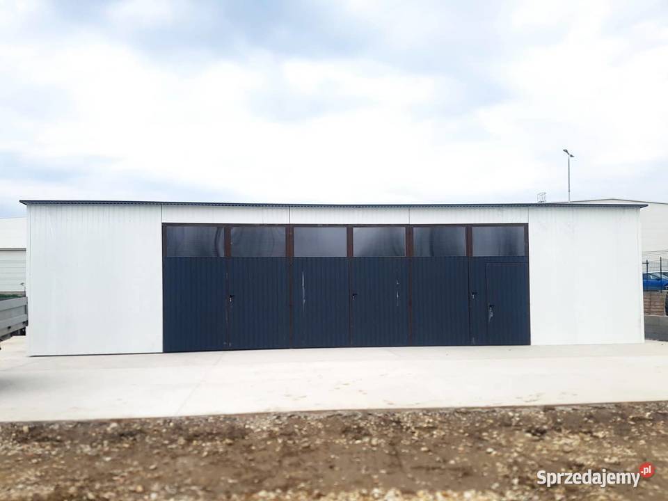 Blaszana montowana hala 15x7m złamana bielciemny Radzymin