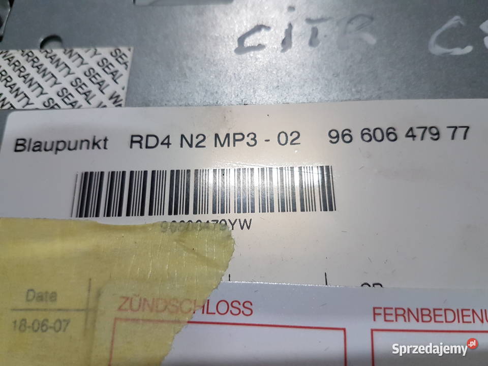 CITROEN C5 RADIO CD MP3 RD4 N2 BLAUPUNKT wielkopolskie Turek