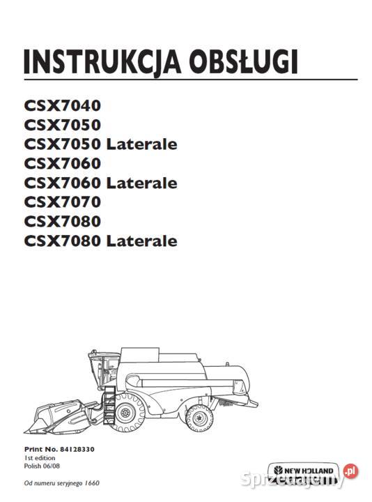 Instrukcja obsługi HOLLAND CSX 70607080 J POLSKI