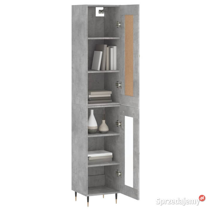 Wysoka szafka szarość betonu 345x34x180 Warszawa