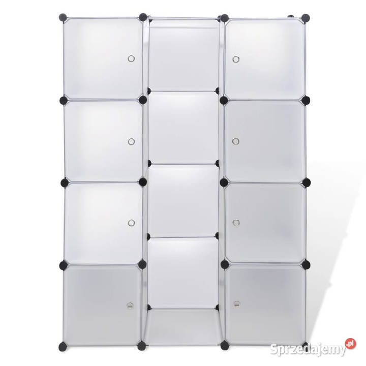 Szafa modułowa z 9 przegrodami 37x115x150 biała Warszawa