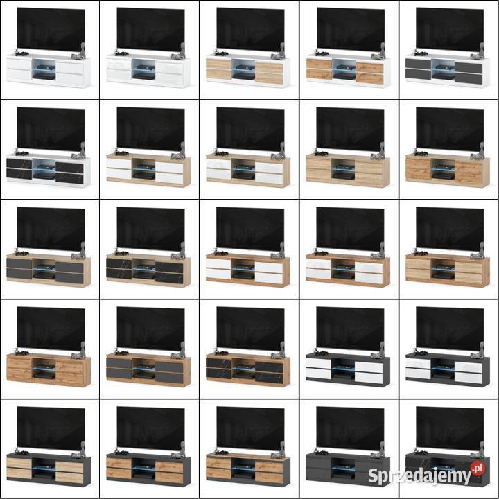 Szafka rtv pojemna 4 szuflady 138 stojąca do 138cm