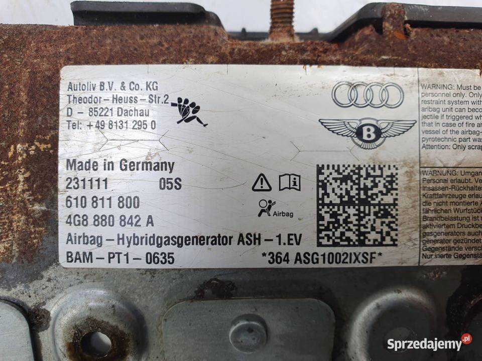 PODUSZKA AIRBAG AUDI A6 C7 4G8880842A Lipno