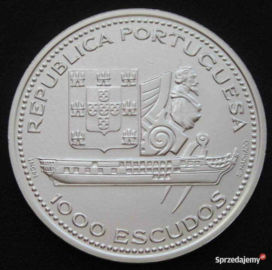 Portugalia 1000 escudos 1996 FRAGATA SREBRO stan łódzkie Łódź