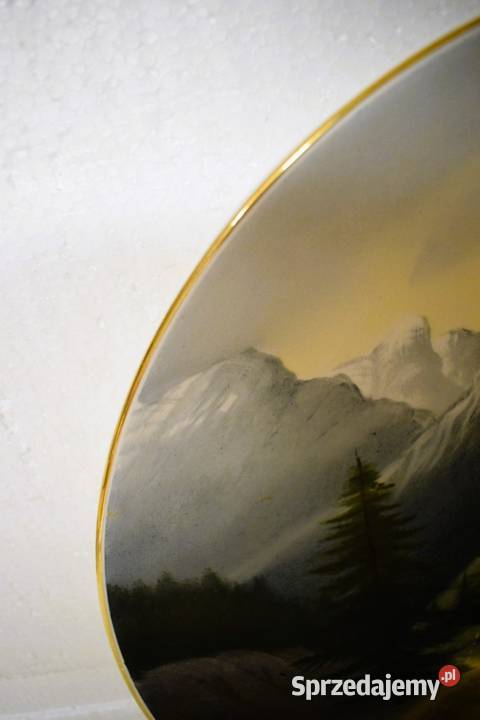 Duży talerz ozdobny z pejzażem górskim Chełmno