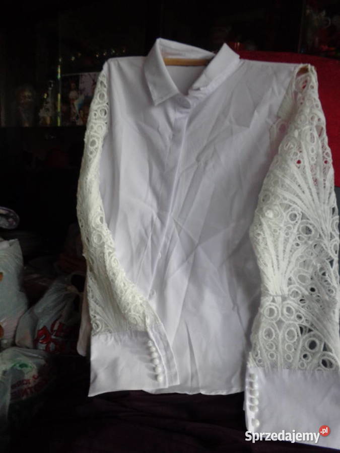 Bluzka damska nowa z koronkowymi rękawami XL Rozmiar 42(XL) Poznań
