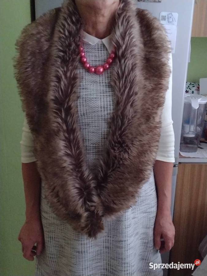 Wytworny FUTRZANY KOŁNIERZszal futerkoetolaNOWY Kraków