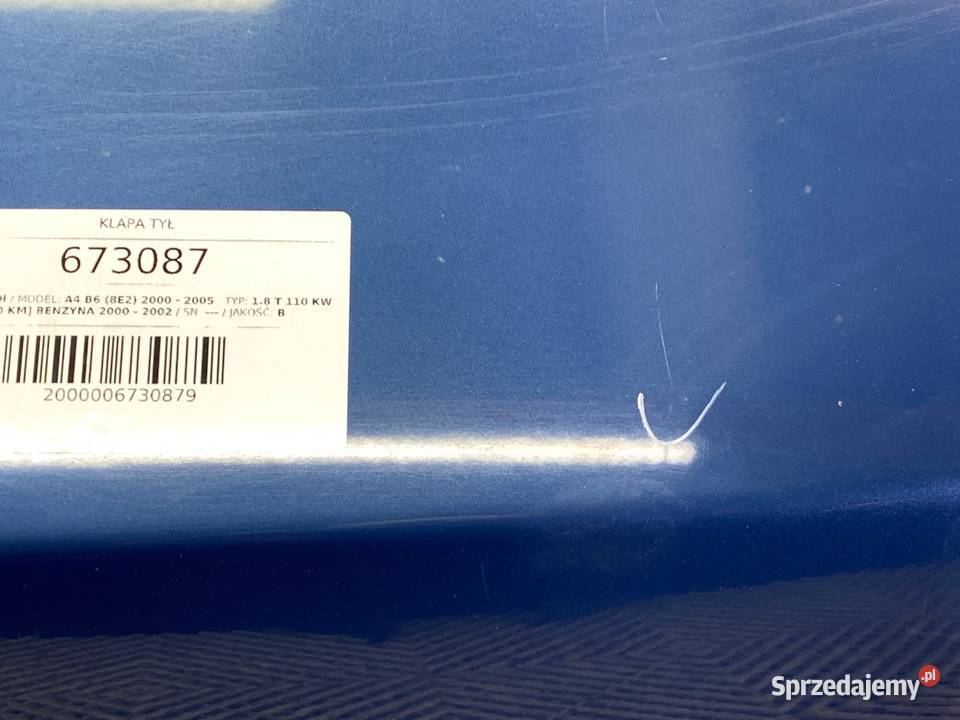 KLAPA TYŁ AUDI A4 B6 Hatchback 0005 TYLNA Klapy bagażnika