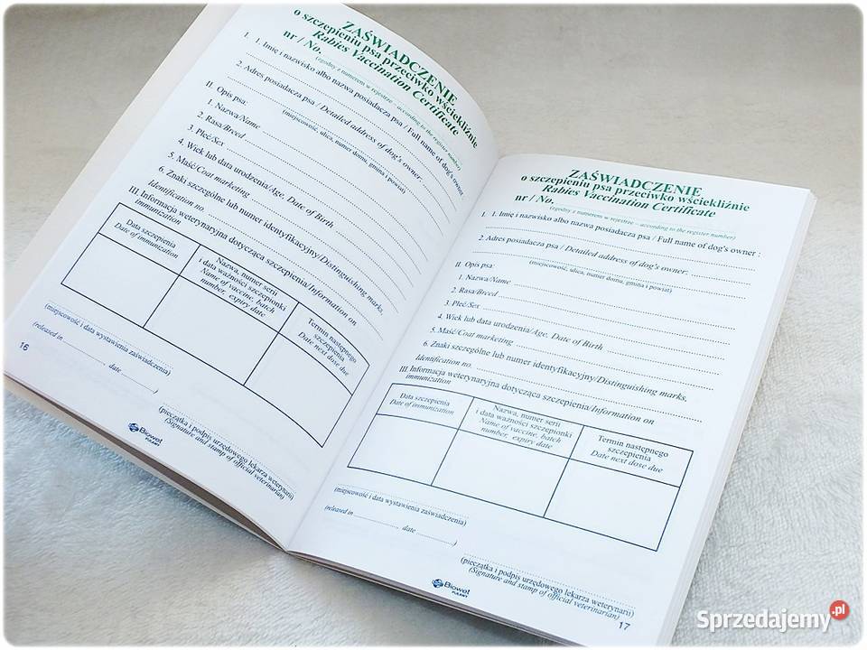 Książeczka Zdrowia Psa małej rasy mix ras Nowa Lubsko sprzedam