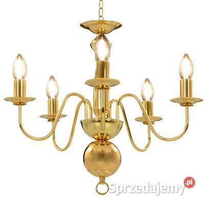 vidaXL Żyrandol złoty 5 żarówek E14sku281617 Lampy wiszące Warszawa