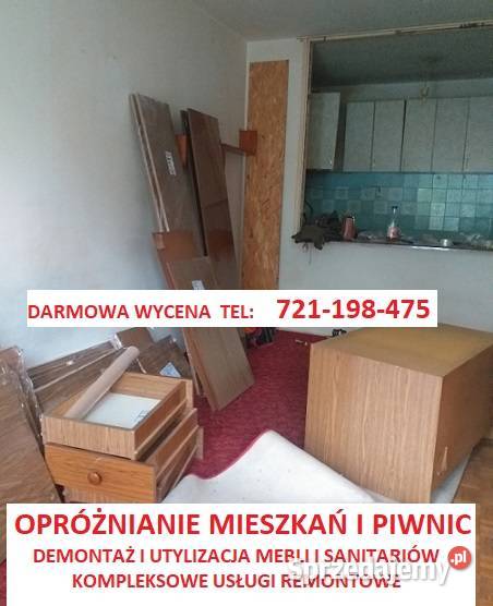 OPRÓŻNIANIE MIESZKAŃ I PIWNIC ROZBIÓRKI Rozbiórki i wyburzenia Warszawa