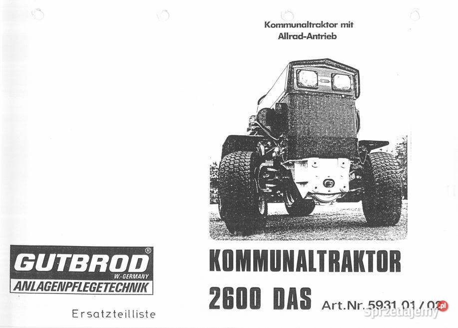 Gutbrod 2600D 2600DS 2600DAS katalog cześci Kielce sprzedam