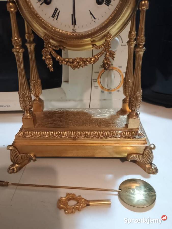 Kominkowy zegar francuski mosiężny Rzeszów