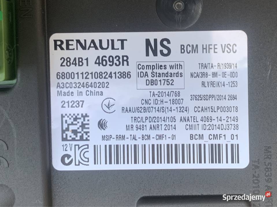 Renault Koleos 2 II moduł sterownik BCM