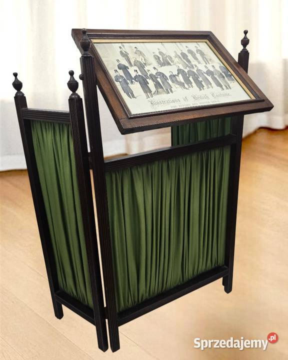 Drewniany składany parawan kominkowy Anglia lata Pomiechówek