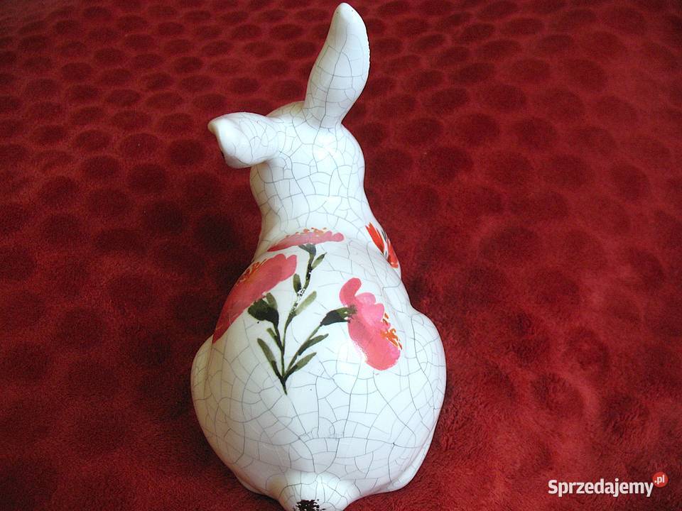 Zając z efektem crackle porcelana 17 x 17 x 10 Siedlce
