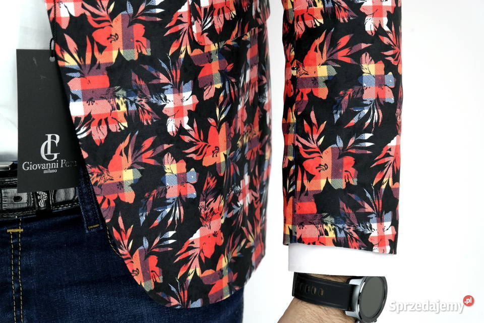 Giovanni Pera marynarka męska kolorowa krata Ostrów Wielkopolski