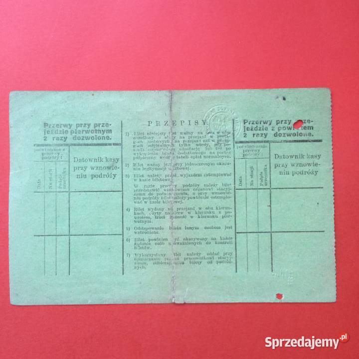 2039 Bilet Bezpłatny Ministerstwa Komunikacji Szczecin