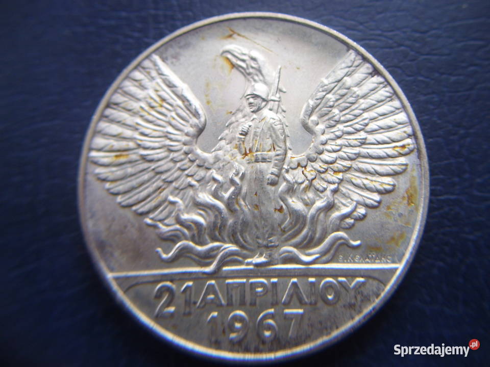 Stare monety 100 drachm 1970 Grecja srebro 2 Lesko