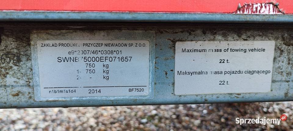 Przyczepa lekka Niewiadów Niewiadów zachodniopomorskie Barlinek