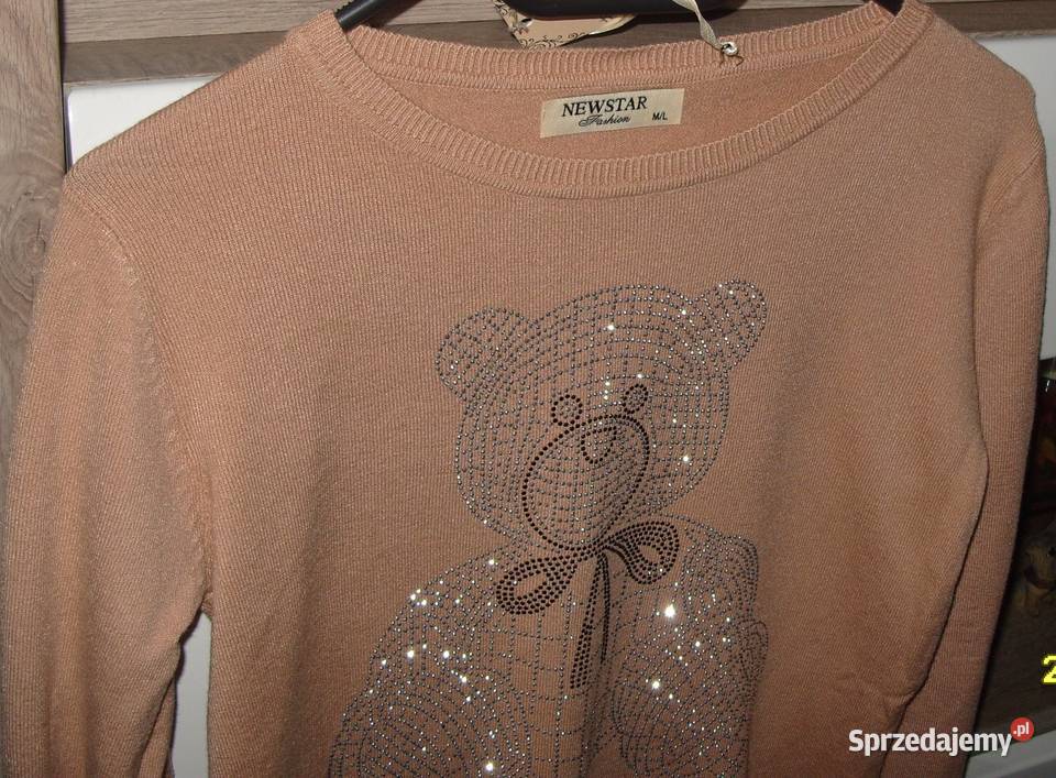 NEWSTAR FASHION sweterek z cyrkoniowym Miśkiem Swetry i golfy Rawicz