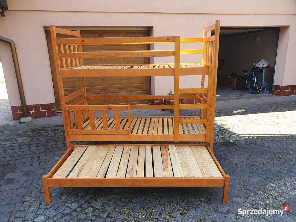 Łóżko piętrowe 3 osobowe z szufladami Rybnik