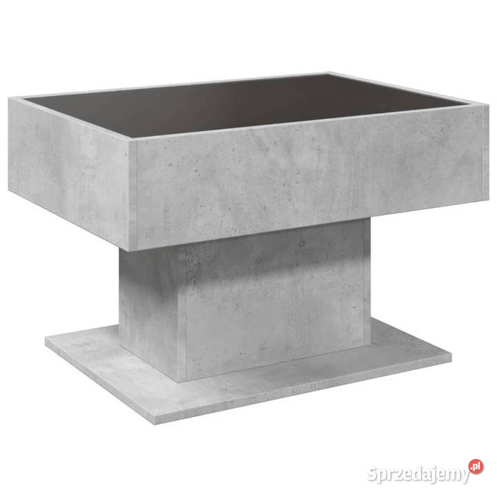 Stolik kawowy z LED szarość betonu 70x50x45 Warszawa