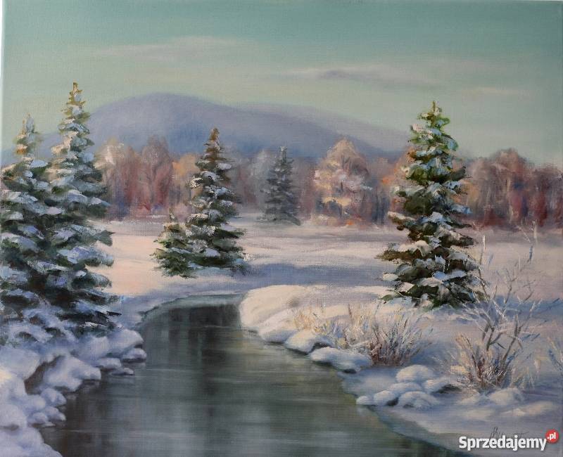Kwiaty jabłoni 50x50 obraz olejny L Olbrycht