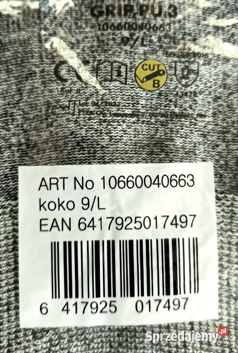 Rękawice antyprzecięciowe robocze rozmiar L 9 małopolskie Jasień sprzedam