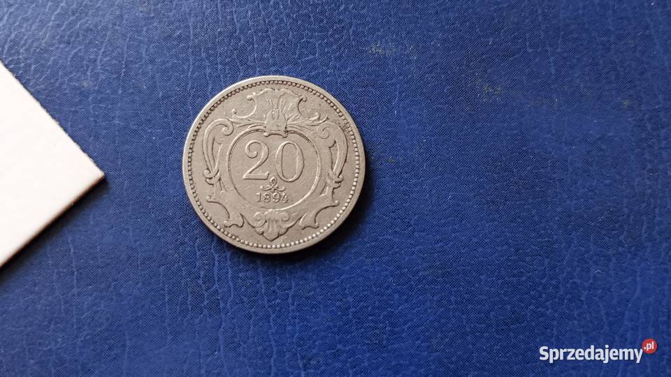 Stare monety 20 halerzy 1894 Austria Numizmatyka Lesko
