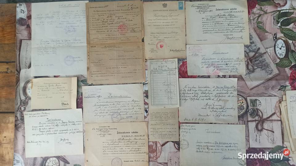 Stare dokumenty szkolne Radomsko lata 4050