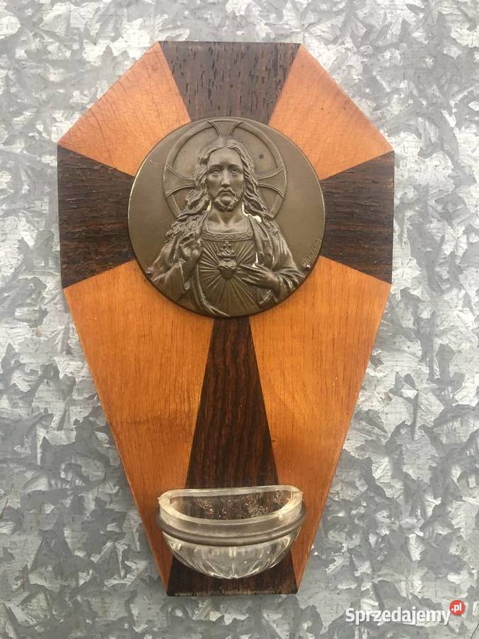 Kropielnica Jezus sygnowany Łowicz