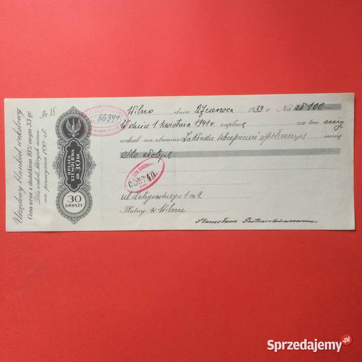 1966 Weksel Wystawiony W Wilnie zachodniopomorskie Szczecin