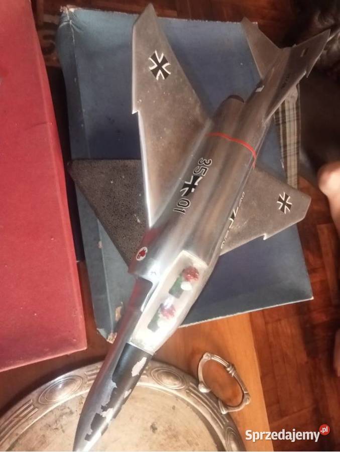 Stary Samolot kolekcjonerski duży Metalowy model Grójec