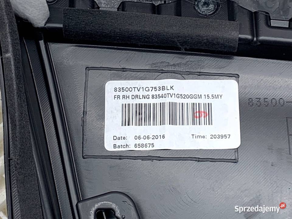 BOCZEK DRZWI PRAWY PRZÓD HONDA CIVIC IX sprzedam