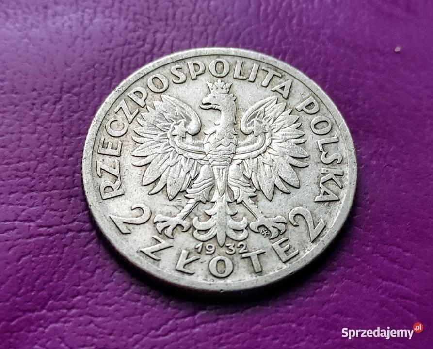 Moneta II RP 2 1932 GŁOWA KOBIETY Srebro Pruszków