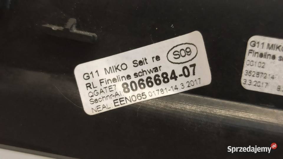 BMW 7 G11 OSŁONA DEKOR TUNELU PRAWA DOLNA osobowe