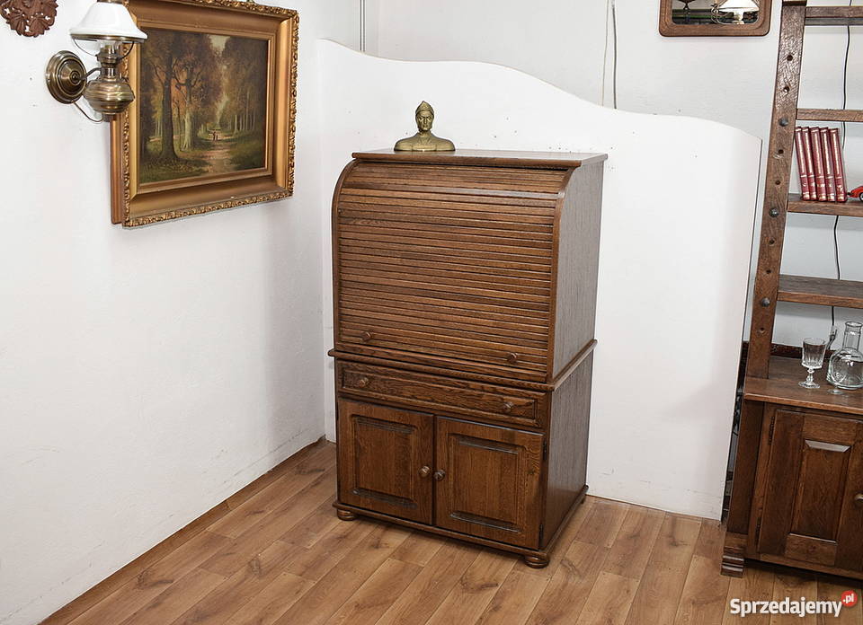 SEKRETARZYK SEKRETERA BIURKO SZAFKA KOMPUTER DĄB Meble Świdnica