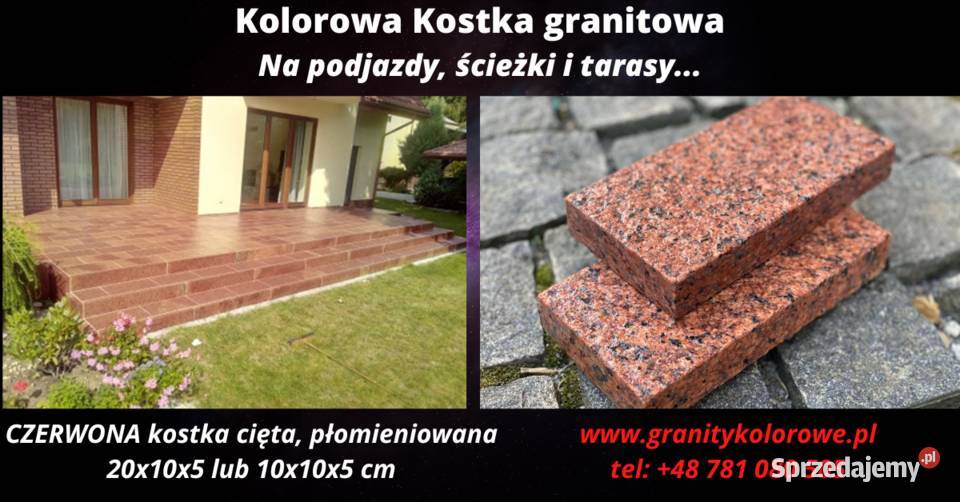 MEGA WYPRZEDAŻ CZERWONA kostka granitowa cięta Płytki podłogowe Płytki podłogowe Warszawa
