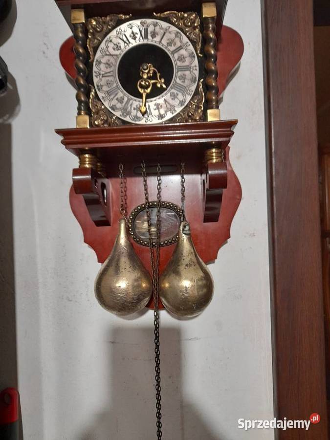 Wiszący zegar ścienny holenderski Atlas drewno