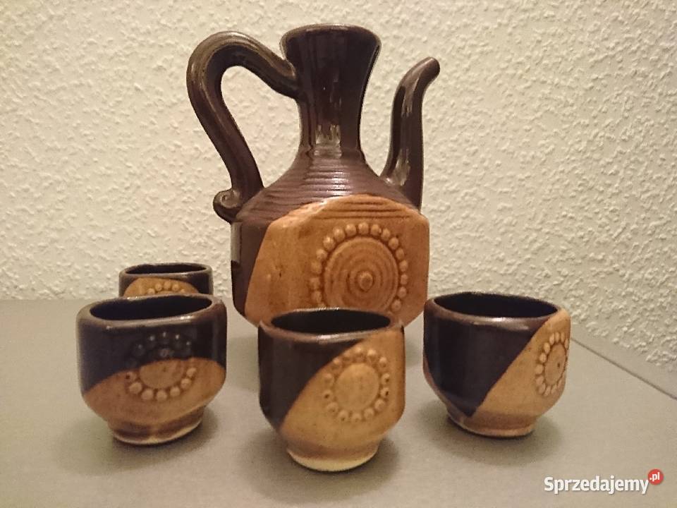 Karafka i kieliszki bułgarska ceramika Warszawa sprzedam