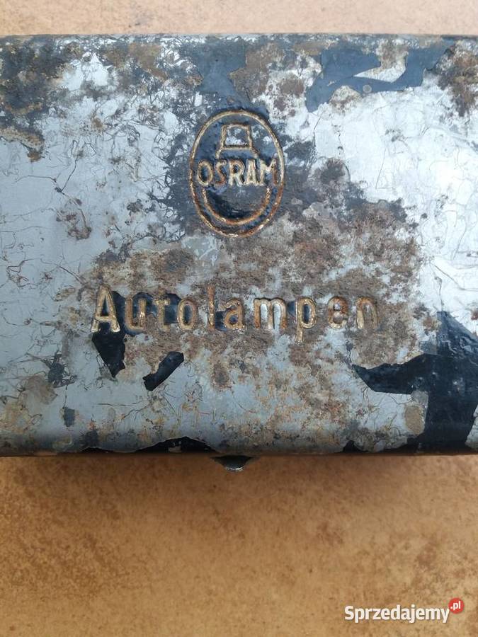 Stara puszka metalowa Osram na żarówki Lisew